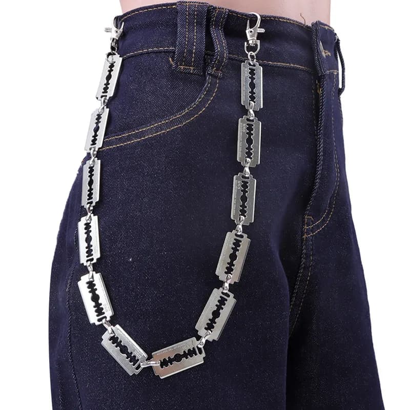 New Personalized Neutral Belt Punk Cool Style Metal Blade Pant Chain Street Trend Men's and Women's Waist Chain