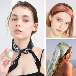 4 Pcs Large Bandanas Silk Square Head Scarfs Scarves Bandanas Neck Scarf Bandana for Women Girls