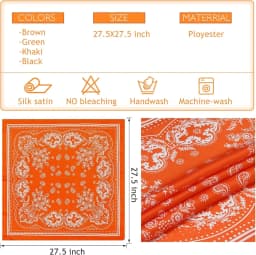 4 Pcs Large Bandanas Silk Square Head Scarfs Scarves Bandanas Neck Scarf Bandana for Women Girls