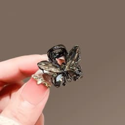 Korean Style Exquisite Black Crystal Butterfly Hair Gripper Women's Cute Hair Clips Mini Hair Claw Fashion Hair Accessories