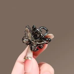 Korean Style Exquisite Black Crystal Butterfly Hair Gripper Women's Cute Hair Clips Mini Hair Claw Fashion Hair Accessories