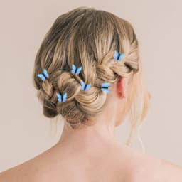 4-12PCS Butterfly Hair Clips Blue Butterfly Hair Clips Bridal Wedding Decoration Hair Clips Bridal Hair Accessories for Women an