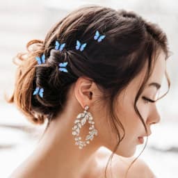 4-12PCS Butterfly Hair Clips Blue Butterfly Hair Clips Bridal Wedding Decoration Hair Clips Bridal Hair Accessories for Women an