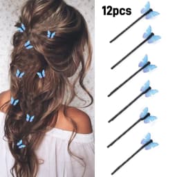 4-12PCS Butterfly Hair Clips Blue Butterfly Hair Clips Bridal Wedding Decoration Hair Clips Bridal Hair Accessories for Women an