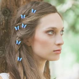 4-12PCS Butterfly Hair Clips Blue Butterfly Hair Clips Bridal Wedding Decoration Hair Clips Bridal Hair Accessories for Women an
