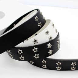 Star Eye Rivet Belt Hollowed-out Punk Belt For Man/women Hip-hop Double Pin Buckle Fashion Pu Leather Waistband Y2K Decoration