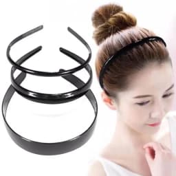 2025 Simple Women Headbands Fashion Head Band for Girls Solid Black Color Casual Hair Accessories Plastic Headbans Wholesale
