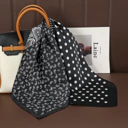 Luxury Polka Dot Silk Square Scarf Women Hijab Hair Bands Neckerchief Female Satin Shawl Ribbon Headband Fashion Wraps Bandana