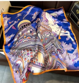 100% Natural Real Silk Scarf Women Print Brand Shawl Neckerchief Female Poncho Bandana Square Scarves Wrap Kerchief Hijab 53cm
