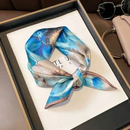 100% Natural Real Silk Scarf Women Print Brand Shawl Neckerchief Female Poncho Bandana Square Scarves Wrap Kerchief Hijab 53cm