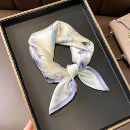 100% Natural Real Silk Scarf Women Print Brand Shawl Neckerchief Female Poncho Bandana Square Scarves Wrap Kerchief Hijab 53cm