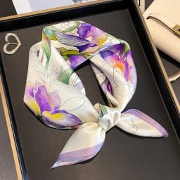 100% Natural Real Silk Scarf Women Print Brand Shawl Neckerchief Female Poncho Bandana Square Scarves Wrap Kerchief Hijab 53cm