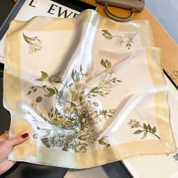 100% Natural Real Silk Scarf Women Print Brand Shawl Neckerchief Female Poncho Bandana Square Scarves Wrap Kerchief Hijab 53cm