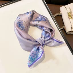 100% Natural Real Silk Scarf Women Print Brand Shawl Neckerchief Female Poncho Bandana Square Scarves Wrap Kerchief Hijab 53cm