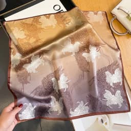 100% Natural Real Silk Scarf Women Print Brand Shawl Neckerchief Female Poncho Bandana Square Scarves Wrap Kerchief Hijab 53cm