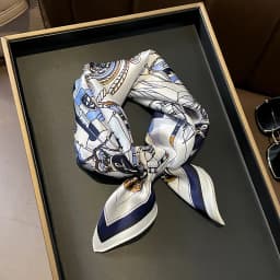 100% Natural Real Silk Scarf Women Print Brand Shawl Neckerchief Female Poncho Bandana Square Scarves Wrap Kerchief Hijab 53cm