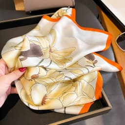 100% Natural Real Silk Scarf Women Print Brand Shawl Neckerchief Female Poncho Bandana Square Scarves Wrap Kerchief Hijab 53cm