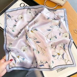 100% Natural Real Silk Scarf Women Print Brand Shawl Neckerchief Female Poncho Bandana Square Scarves Wrap Kerchief Hijab 53cm