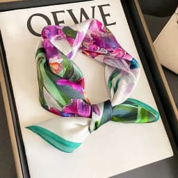 100% Natural Real Silk Scarf Women Print Brand Shawl Neckerchief Female Poncho Bandana Square Scarves Wrap Kerchief Hijab 53cm