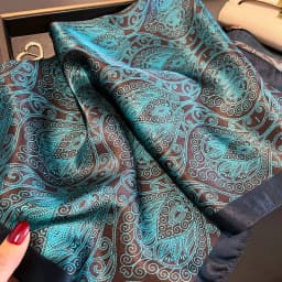 100% Natural Real Silk Scarf Women Print Brand Shawl Neckerchief Female Poncho Bandana Square Scarves Wrap Kerchief Hijab 53cm