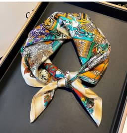 100% Natural Real Silk Scarf Women Print Brand Shawl Neckerchief Female Poncho Bandana Square Scarves Wrap Kerchief Hijab 53cm