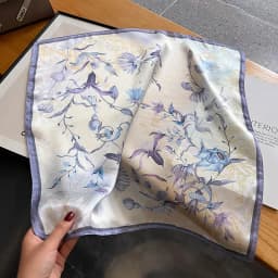 100% Natural Real Silk Scarf Women Print Brand Shawl Neckerchief Female Poncho Bandana Square Scarves Wrap Kerchief Hijab 53cm
