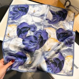 100% Natural Real Silk Scarf Women Print Brand Shawl Neckerchief Female Poncho Bandana Square Scarves Wrap Kerchief Hijab 53cm