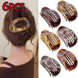 Flat Claw Clips Korean Style Acetic Acid Hair Clip Hair Accessories Women's Spoon Leopard Hair Clip Top Clip Simple Headpiece