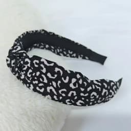 1PC Retro Hair Bands Women's New Cross Border Wide Edge Headband Out Leopard Black Department Knot Crimp Hair Bands