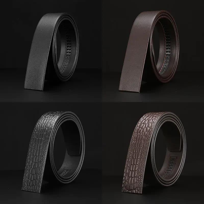100% True Head Layer Cowhide Belt Without Buckle Automatic Buckle Retro Belt Body Width 3.50 CM