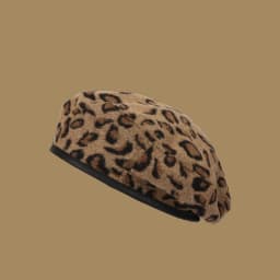 Beret Women's Leopard Print Versatile Japanese Retro Adjustable Drawstring Painter Hat Autumn Winter British Bud Hat Pumpkin Hat