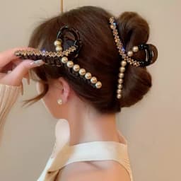 Luxury Hair Accessories With Diamond And Pearl For Women