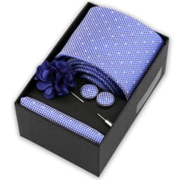 High Quality Tie Set Box Elegant Ties For Men Necktie Handchief Cufflinks Brooch 4Pcs Set Suit Accessories Business Wedding Gift