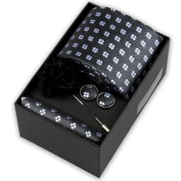 High Quality Tie Set Box Elegant Ties For Men Necktie Handchief Cufflinks Brooch 4Pcs Set Suit Accessories Business Wedding Gift
