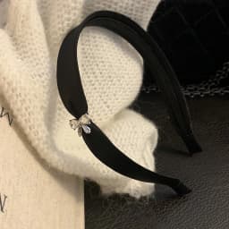 Rhinestone Bow Satin Premium Headband Korean Textured Headband Simple Versatile Hairhoop Hair Accessories New