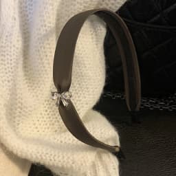 Rhinestone Bow Satin Premium Headband Korean Textured Headband Simple Versatile Hairhoop Hair Accessories New