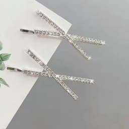 2pcs Fashion Crystal Hairpin Girls Shiny Rhinestones Hair Clips Barrettes Bridal Headwear Hair Styling Jewelry Accessories