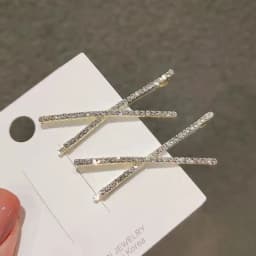 2pcs Fashion Crystal Hairpin Girls Shiny Rhinestones Hair Clips Barrettes Bridal Headwear Hair Styling Jewelry Accessories