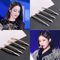 2pcs Fashion Crystal Hairpin Girls Shiny Rhinestones Hair Clips Barrettes Bridal Headwear Hair Styling Jewelry Accessories