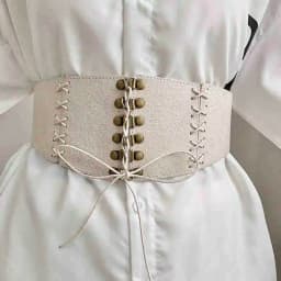 European and American style suede velvet strap waist cincher women's vintage hundred match dress wide waist belt fashion stretch