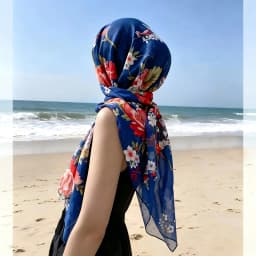 New Fashion Flower Chiffon Silky Georgette Scarf for Women Printing Long Soft Wrap Shawl Beach Kerchief Scarves Foulard Hijabs