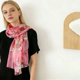 New Fashion Flower Chiffon Silky Georgette Scarf for Women Printing Long Soft Wrap Shawl Beach Kerchief Scarves Foulard Hijabs