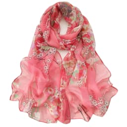 New Fashion Flower Chiffon Silky Georgette Scarf for Women Printing Long Soft Wrap Shawl Beach Kerchief Scarves Foulard Hijabs