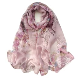 New Fashion Flower Chiffon Silky Georgette Scarf for Women Printing Long Soft Wrap Shawl Beach Kerchief Scarves Foulard Hijabs