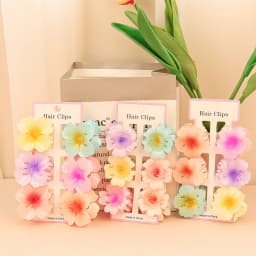 6Pcs Fashion Colorful Transparent Flower Small Hair Claw Clips Clamp Hairpin Barrette For Thick Thin Hair Accessories For Women