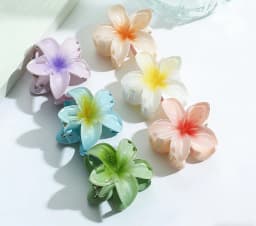 6Pcs Fashion Colorful Transparent Flower Small Hair Claw Clips Clamp Hairpin Barrette For Thick Thin Hair Accessories For Women