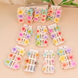 6Pcs Fashion Colorful Transparent Flower Small Hair Claw Clips Clamp Hairpin Barrette For Thick Thin Hair Accessories For Women