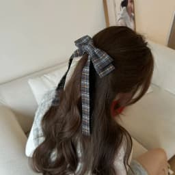 2025 Elegant Plaid Ribbon Bow Hairpins Women Girls Hair Clips Claw Barrettes Accessories Hairclip Headdress Headwear Ornament
