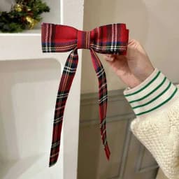 2025 Elegant Plaid Ribbon Bow Hairpins Women Girls Hair Clips Claw Barrettes Accessories Hairclip Headdress Headwear Ornament