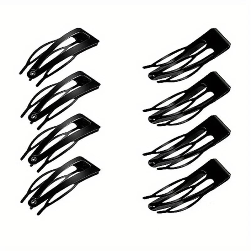 8Pcs Unique Snap Hair Clips 3 Prong Hair Clips Water Drop Metal Hairpins Monochrome Hair Barrettes Hair Accessories